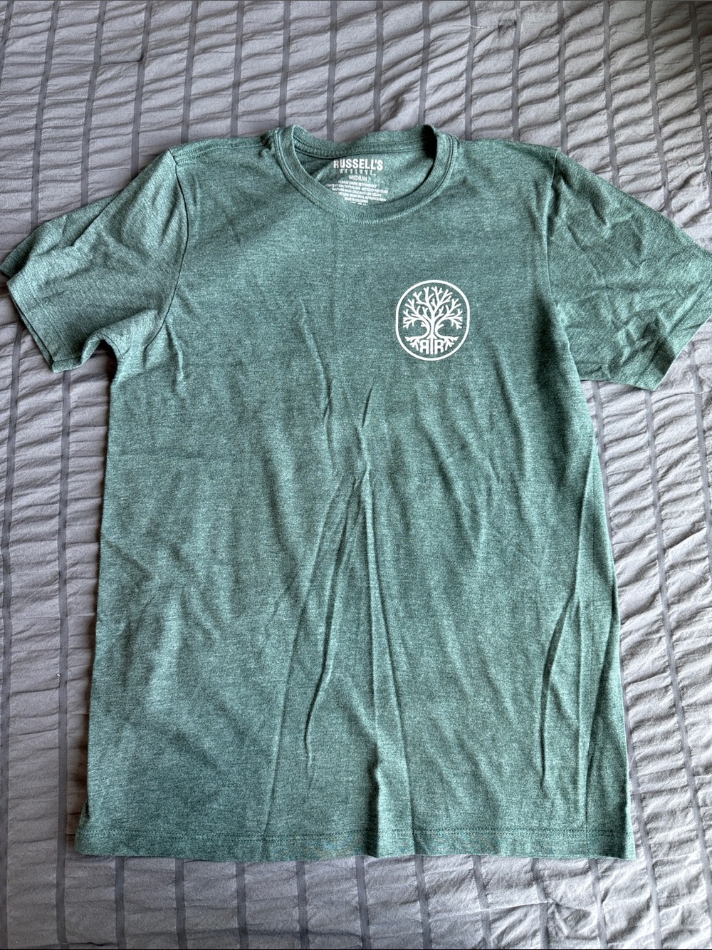 Russell’s Reserve Green Short-Sleeve Tee with Tree Logo
